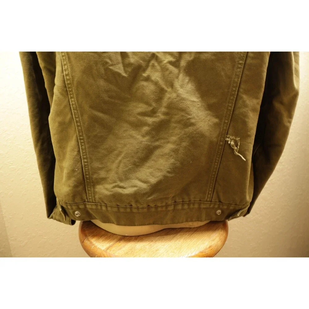 Levis Type 3 Sherpa Trucker Jacket Mens Large L Olive Green Canvas 16365 *READ*
